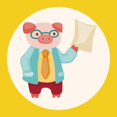 animal pig doctor cartoon theme elements N2
