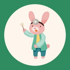 animal rabbit doctor cartoon theme elements N2