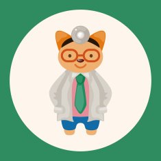 animal cat doctor cartoon theme elements