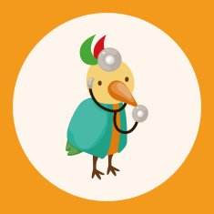 animal bird doctor cartoon theme elements N2