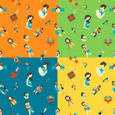 Mothers Day Seamless Pattern N14