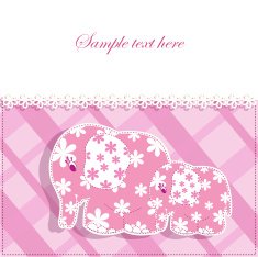 Baby card with elephants