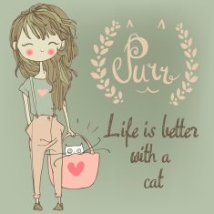 cute girl with cat N2