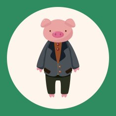 animal pig worker cartoon theme elements N2