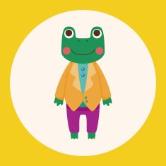 animal frog worker cartoon theme elements
