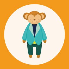 animal monkey worker cartoon theme elements N2