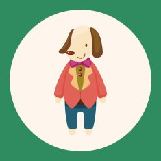 animal dog worker cartoon theme elements N3