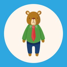animal bear worker cartoon theme elements N3