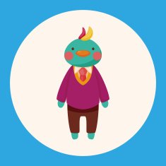 animal bird worker cartoon theme elements