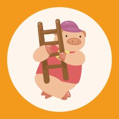 animal pig worker cartoon theme elements N3