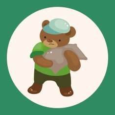 animal bear worker cartoon theme elements N5