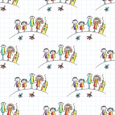 Colorful picture of happy family N4