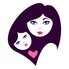 Mother and baby silhouettes Card of Happy Mother's Day