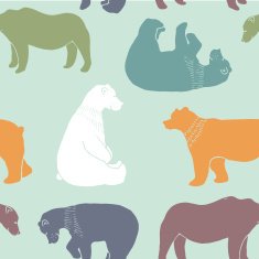 Bears seamless pattern in vector N9