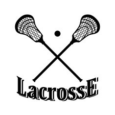 Crossed lacrosse stick and ball Vector illustration