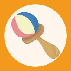 Baby rattle theme elements N13