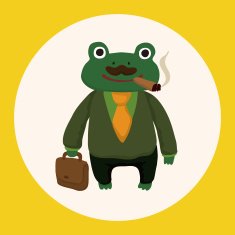 animal frog worker cartoon theme elements N2