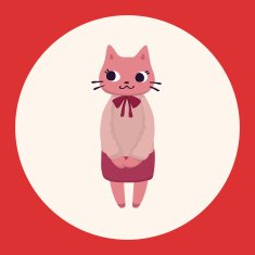 animal cat worker cartoon theme elements N5