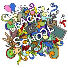 Back to school doodle Vector illustration Hand-Drawn doodles with lettering