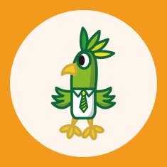 animal parrot worker cartoon theme elements