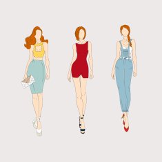Hand drawn fashion models N6