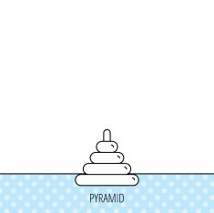 Pyramid baby toy icon Child tower game sign N7