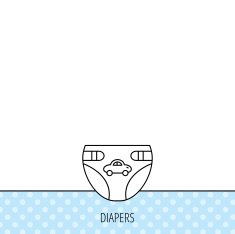 Diaper with car icon Child underwear sign N6