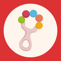 Baby rattle theme elements N15