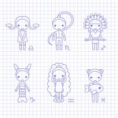 vector illustrations of zodiac signs N3