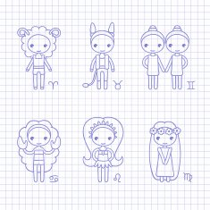 vector illustrations of zodiac signs N4