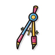 Compasses color doodle