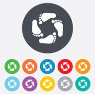 Baby footprints icon Child barefoot steps N6
