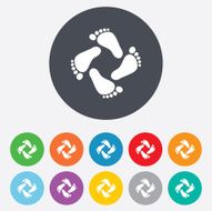Baby footprints icon Child barefoot steps N7