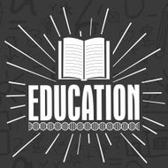 Stylish text with book for Education