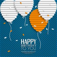 Birthday wish with balloons in the style of flat folded N2