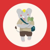 animal going to school cartoon theme elements N2