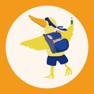 animal going to school cartoon theme elements N4