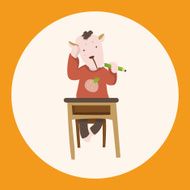animal going to school cartoon theme elements N5