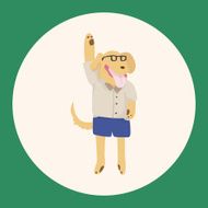 animal going to school cartoon theme elements N8