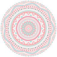 Decorative pink and blue round pattern frame