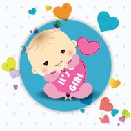 Baby girl announcement card