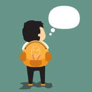 little boy standing back vector illustration