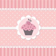 Pink baby background with cupcake