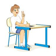 Health child student sitting correct posture