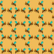 seamless pattern with bee - 1