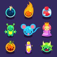 Cartoon funny monsters set