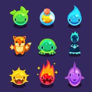 Cartoon funny monsters set N2