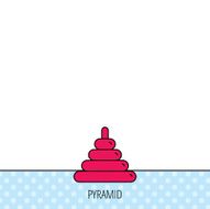 Pyramid baby toy icon Child tower game sign N9