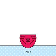 Diaper with flower icon Child underwear sign N6