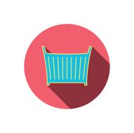 Baby crib bed icon Cradle or cot sign N9